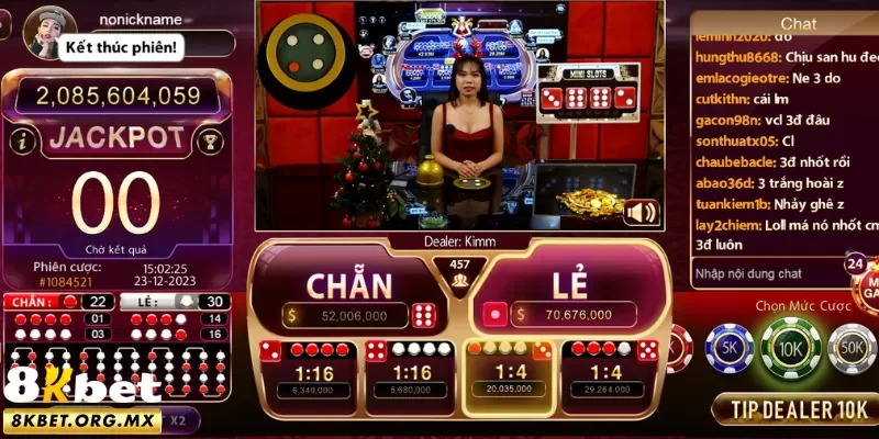 Ô cược xóc đĩa 8Kbet trên giao diện